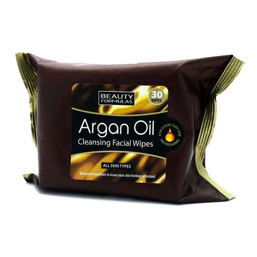 Beauty Formulas Argan Oil Cleansing Facial Wipes 30'S - myShop.co.uk