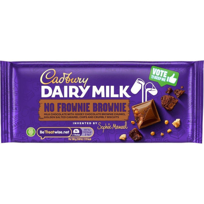 Cadbury Inventor Dairy Milk No Frownie Brownie Chocolate Bar 110g