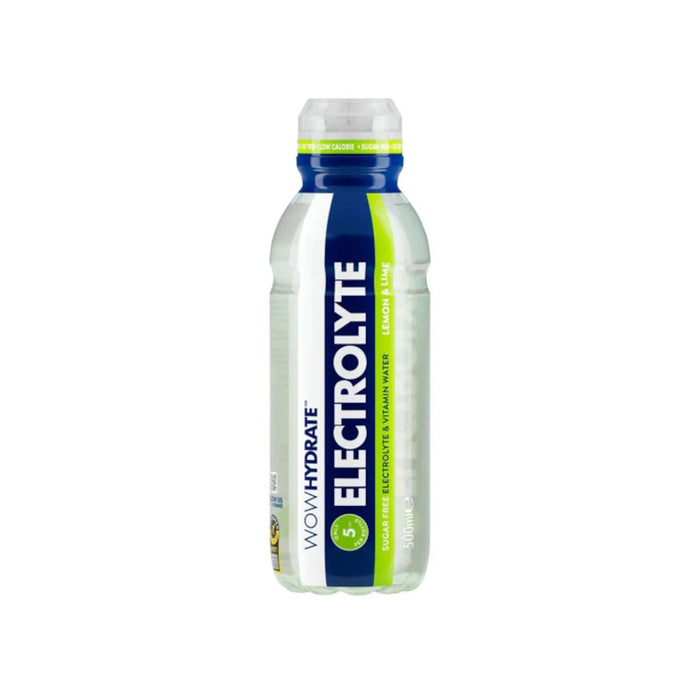 WOW HYDRATE Electrolyte Water Sugar Free Lemon & Lime Flavour 500ml (Box of 12)