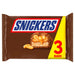 Snickers Chocolate Bar 125g (22 Packs of 3, Total 66) - myShop.co.uk