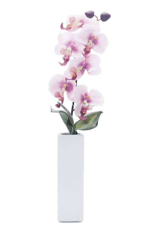 Artificial Orchid in Thin White Vase - myShop.co.uk