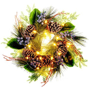 Pre-Lit Blueberry Christmas Door Wreath 50cm - myShop.co.uk