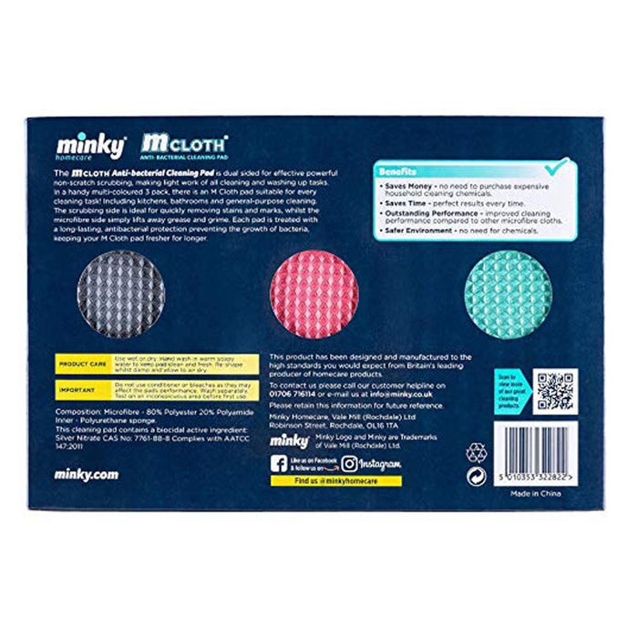 Minky M Cloth 3 Pack Anti-Bacterial Cleaning Pads - myShop.co.uk