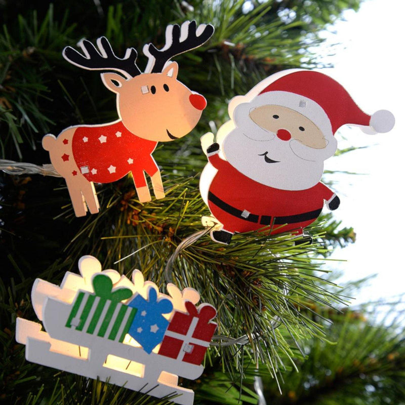 Christmas Tree LED String Lights - 11 Decorations Santa Reindeer Xmas Sleigh - myShop.co.uk