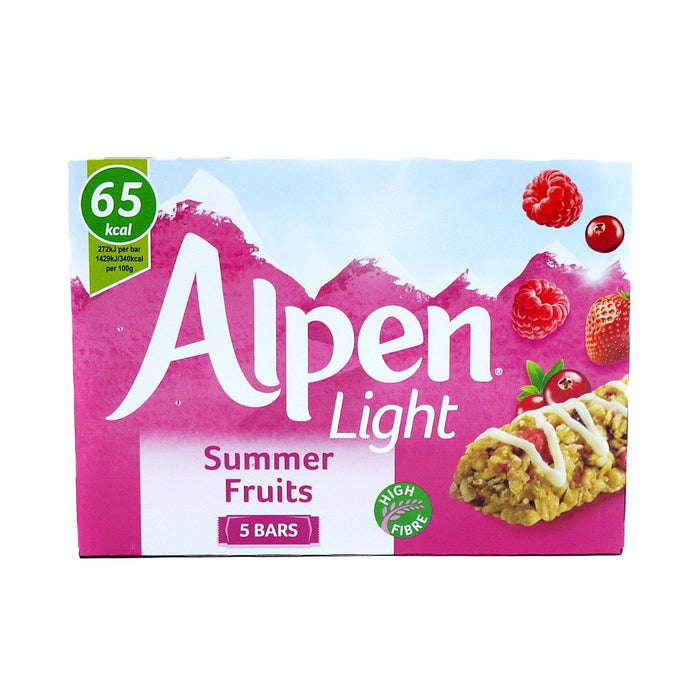 Alpen Light Summer Fruits Bars 95g (10 Packs of 5, Total 50) - myShop.co.uk