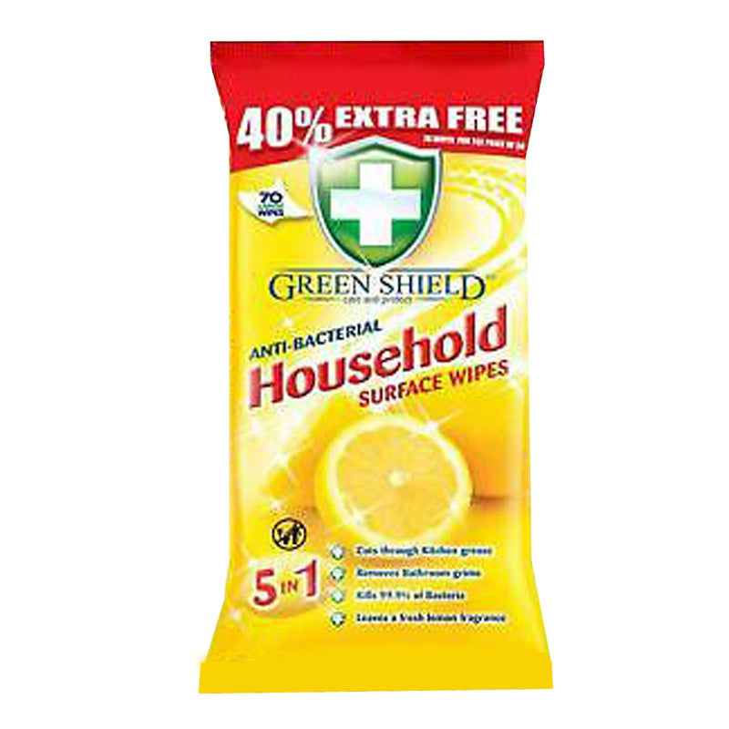 Greenshield Antibac Household Surface Wipes 70'S - myShop.co.uk