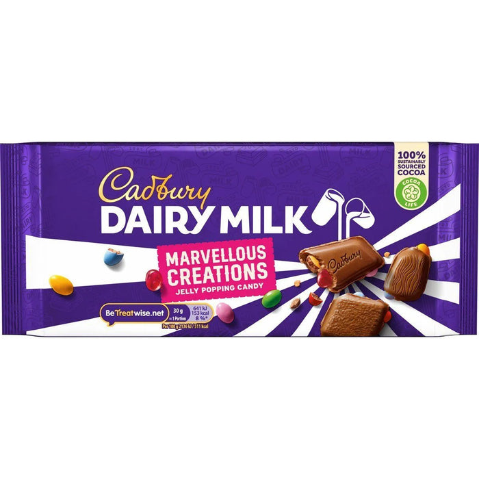 Cadbury Marvellous Creations Jelly Popping Candy Chocolate Bar 180g