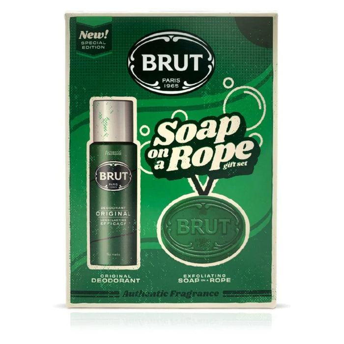 Brut Soap On A Rope With Deodorant Gift Set