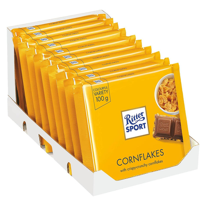 Ritter Sport Milk Chocolate With Cornflakes 100g (Box of 10)