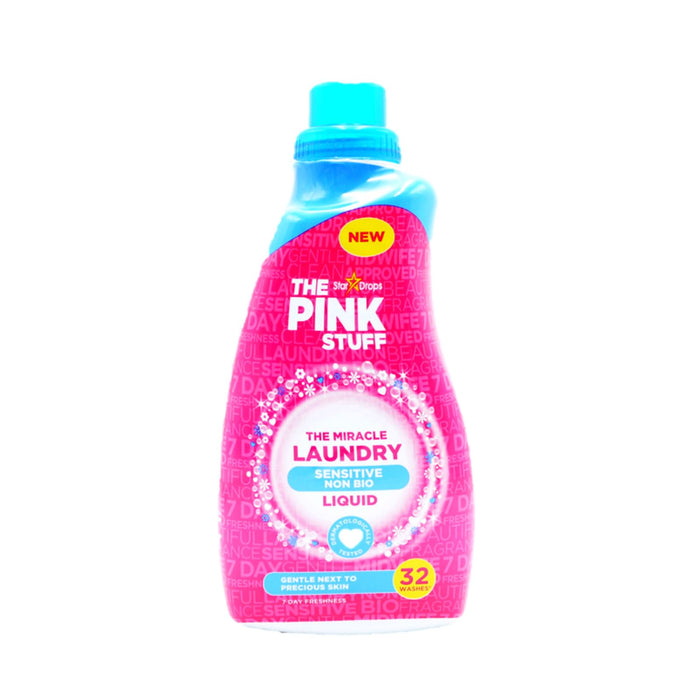 The Pink Stuff Sensitive Non Bio New Miracle Laundry Liquid Detergent 960ml