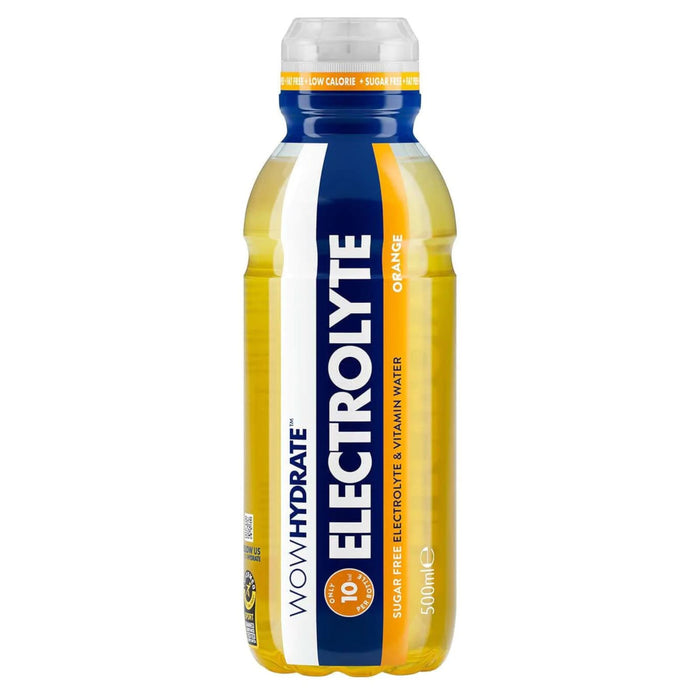 WOW HYDRATE Electrolyte Water Sugar Free Orange Flavour 500ml (Box of 12)