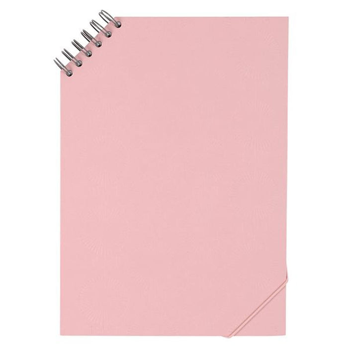 Paperchase A5 Wiro Notebook - Pink Flower Deboss