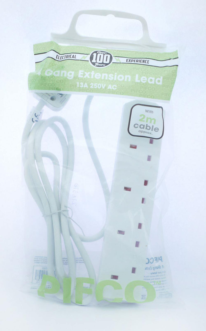Pifco Extension Lead 4 Gang 2 Metre - myShop.co.uk