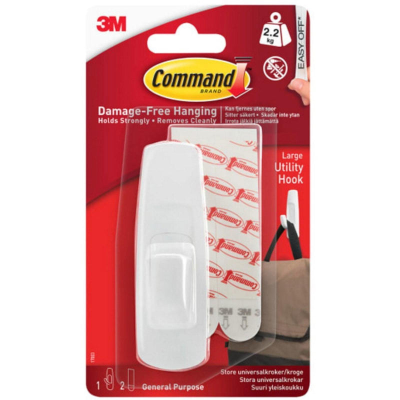 3M Command Large Utility Damage-Free Hanging Hook Pack of 1 - myShop.co.uk