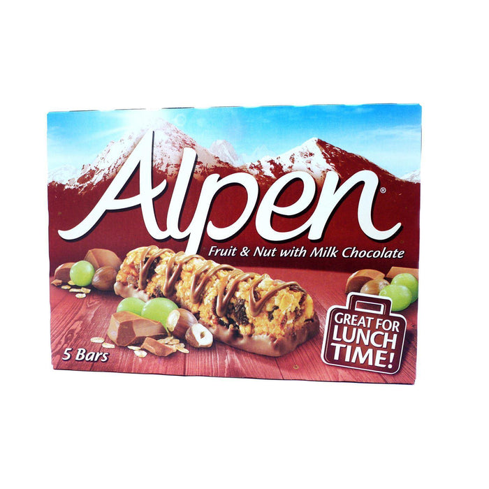Alpen Fruit And Nut With Chocolate Cereal Bar 29g (10 Packs of 5, Total 50)