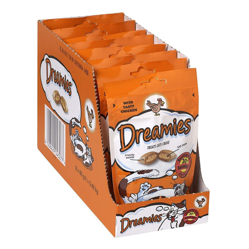 Dreamies Cat Treats with Chicken 60g (Box of 8) - myShop.co.uk
