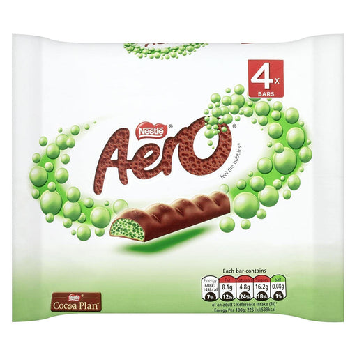 Nestle Aero Bubble Peppermint Chocolate Bar 108g (14 Packs of 4, Total 56) - myShop.co.uk