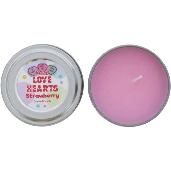 Swizzels Scented Candle Love Hearts Strawberry Tin 3oz