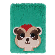 Paperchase A5 Fluffy Notebook Green Fur Meerkat