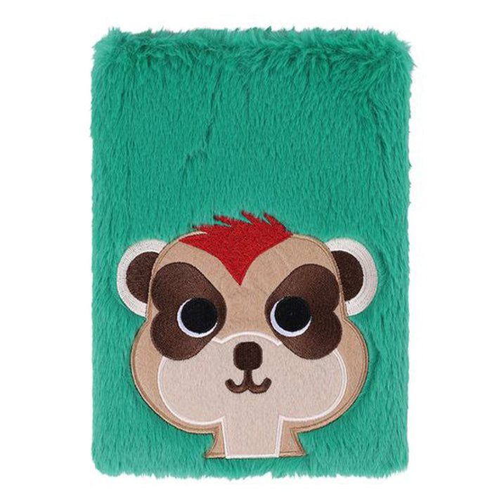 Paperchase A5 Fluffy Notebook Green Fur Meerkat