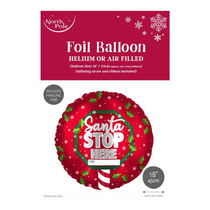 North Pole Foil Balloon Helium Or Air Filled 18"