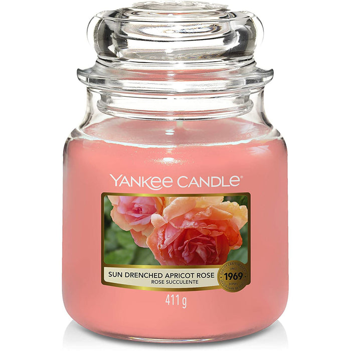 Yankee Candle Sun Drenched Apricot Rose Medium Jar 411g