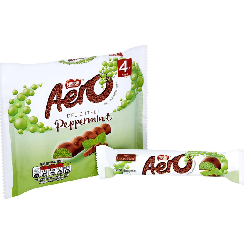 Nestle Aero Bubble Peppermint Chocolate Bar 108g (14 Packs of 4, Total 56) - myShop.co.uk