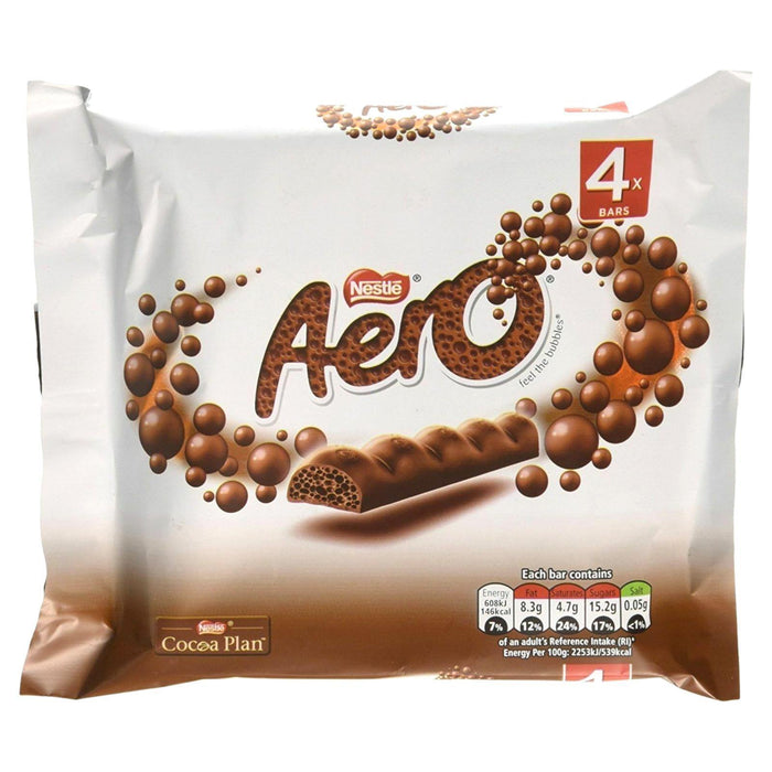Nestle Aero Bubble Bar Milk Chocolate 108g (14 Packs of 4, Total 56) - myShop.co.uk
