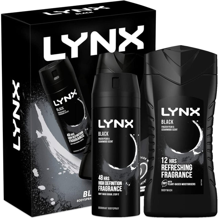 Lynx Black Body Spray + Body Wash Gift Set For Men