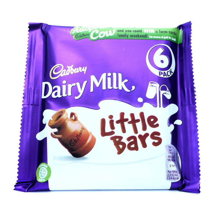 Cadbury Dairy Milk Little Bars 108g (18 Packs of 6, Total 108) - myShop.co.uk