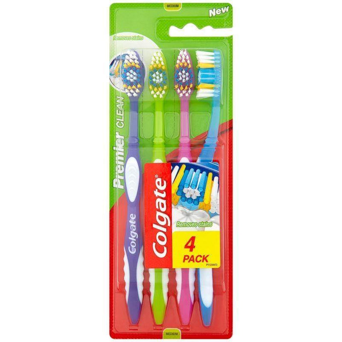 Colgate Toothbrush Premier Clean 4 Pack Medium - myShop.co.uk