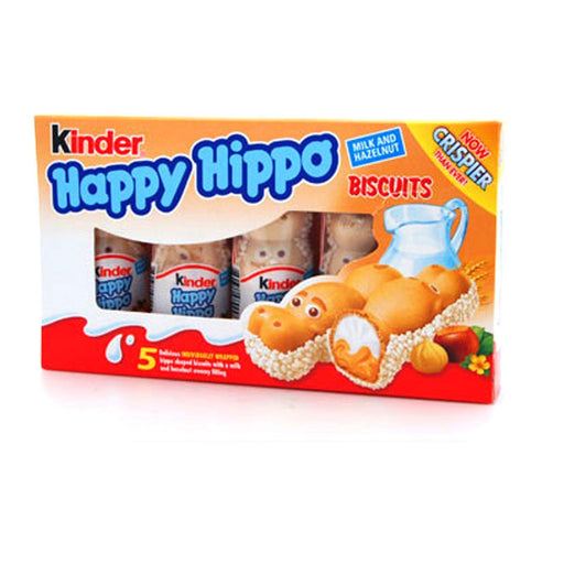 Kinder Happy Hippos Hazelnut Biscuit 7g (10 Packs of 5, Total 50) - myShop.co.uk