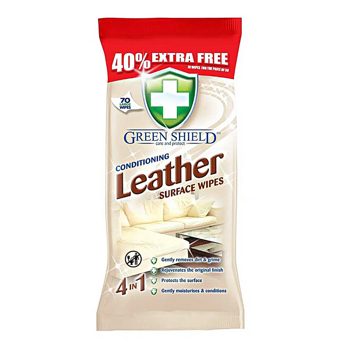 Greenshield Leather Conditioner Wipes 70'S