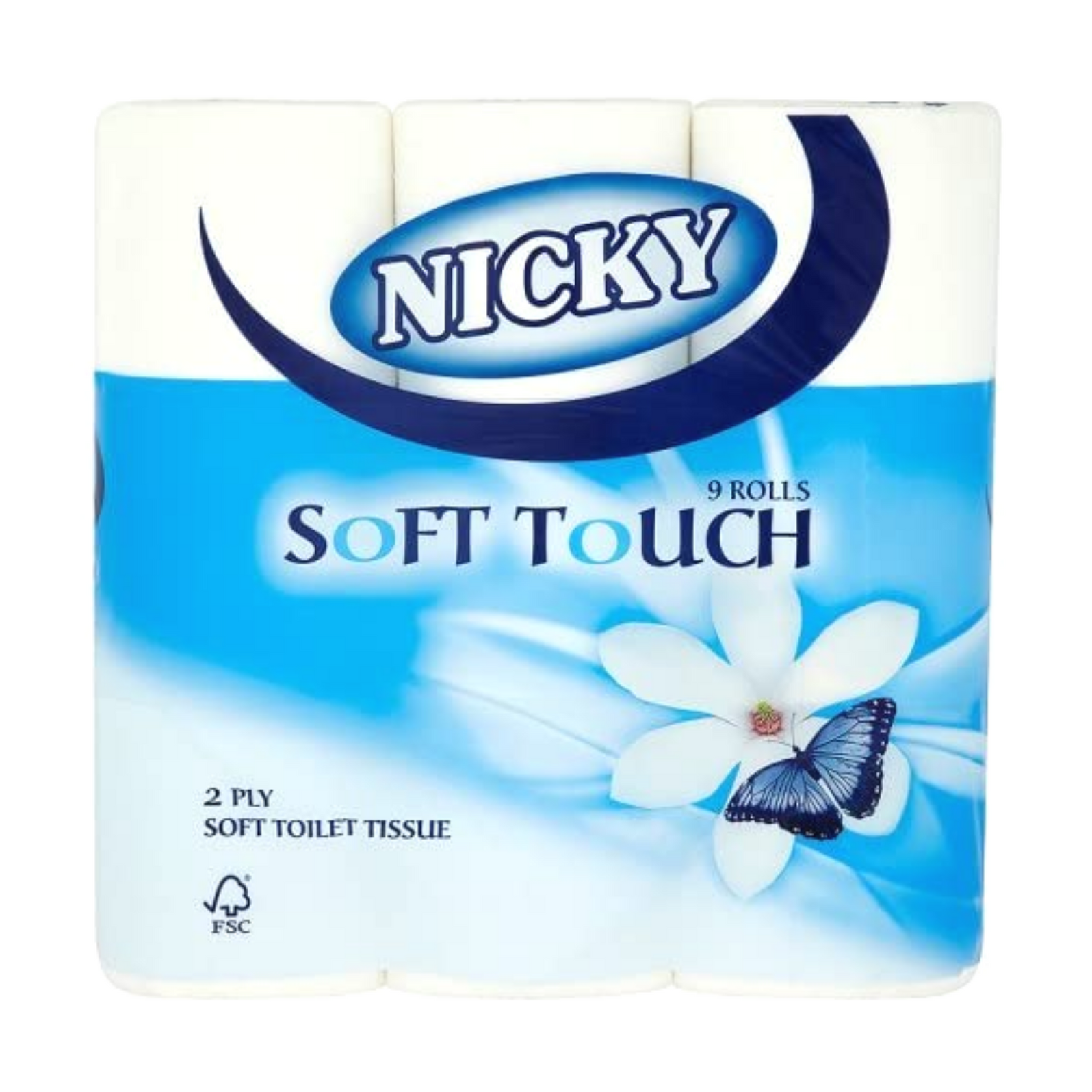 Nicky Soft Touch Toilet Roll 9 Rolls —