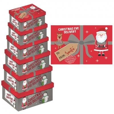 Christmas Eve Nested Gift Boxes - Set of 6