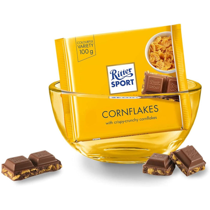 Ritter Sport Milk Chocolate With Cornflakes 100g (Box of 10)