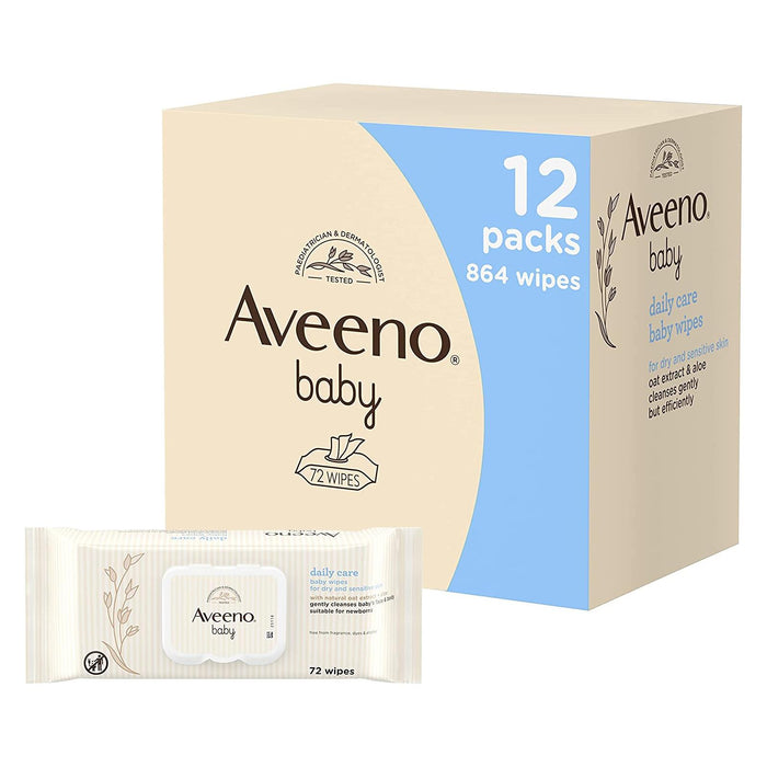Aveeno Baby Daily Care Wipes 72'S (Box of 12)