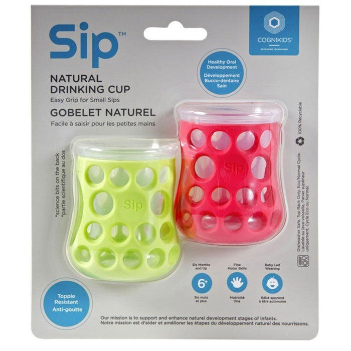 Cognikids Sip Natural Drinking Cup Easy Grip 2 Pack Apple/Rose