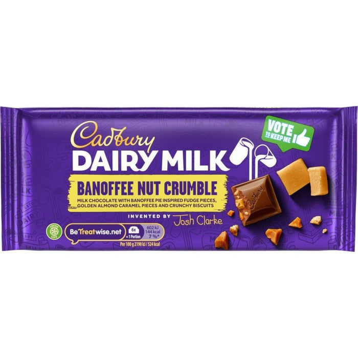 Cadbury Inventor Dairy Milk Banoffee Nut Crumble Chocolate Bar 110g