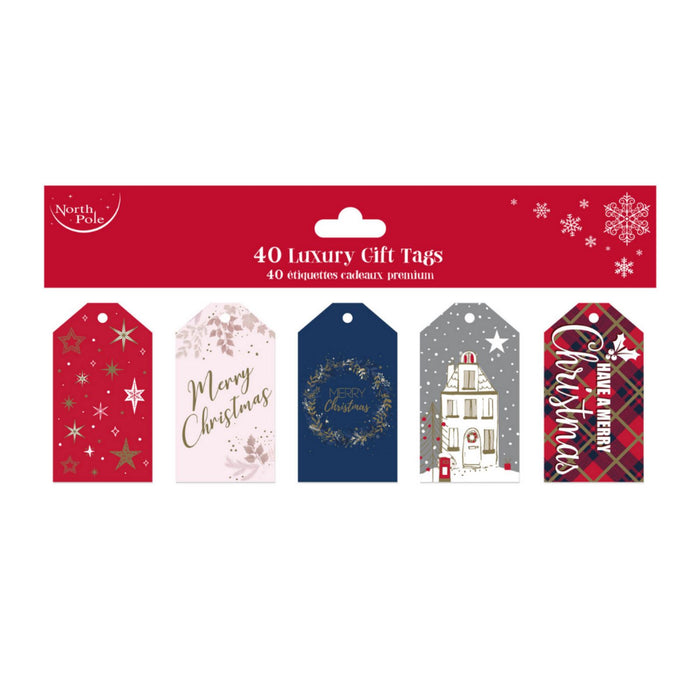 North Pole Luxury Christmas Gift Tags - Pack of 40