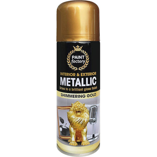 Paint Factory Metallic Spray Paint - Shimmering Gold 200ml - myShop.co.uk