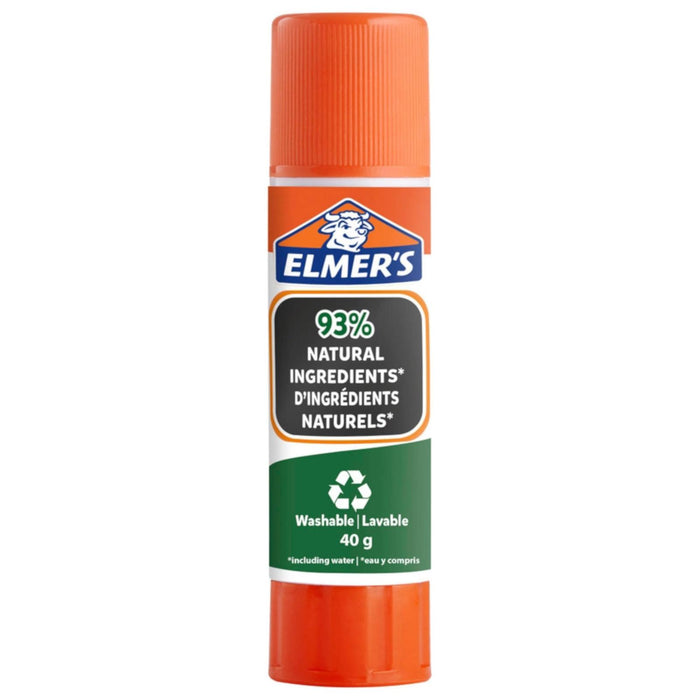 Elmer's Pure School Glue Stick Child Friendly Washable Natural 40g