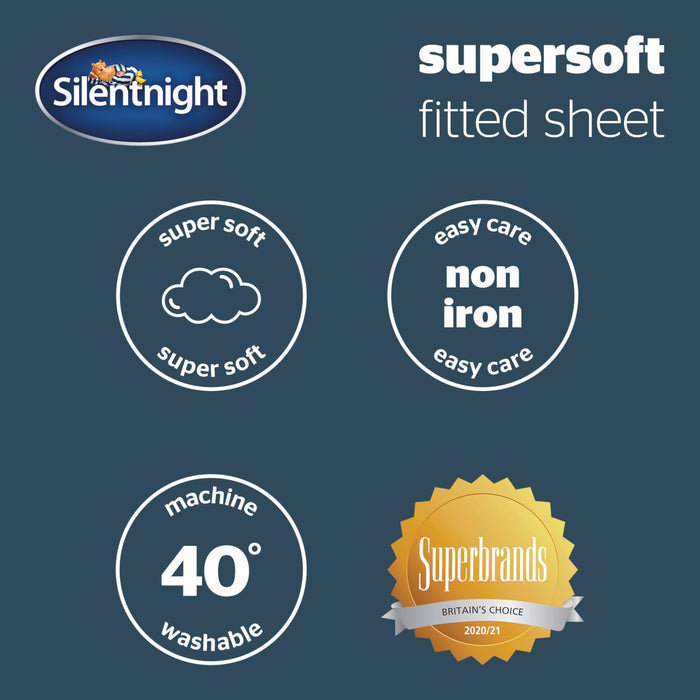 Silentnight Supersoft Single Fitted Sheet Navy Blue Bed Linen