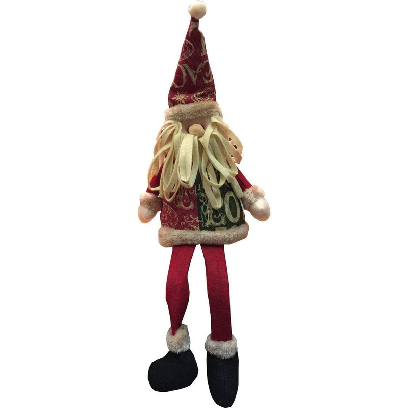 Traditional Fabric Shabby Santa Shelf Sitter Decoration 32cm - myShop.co.uk