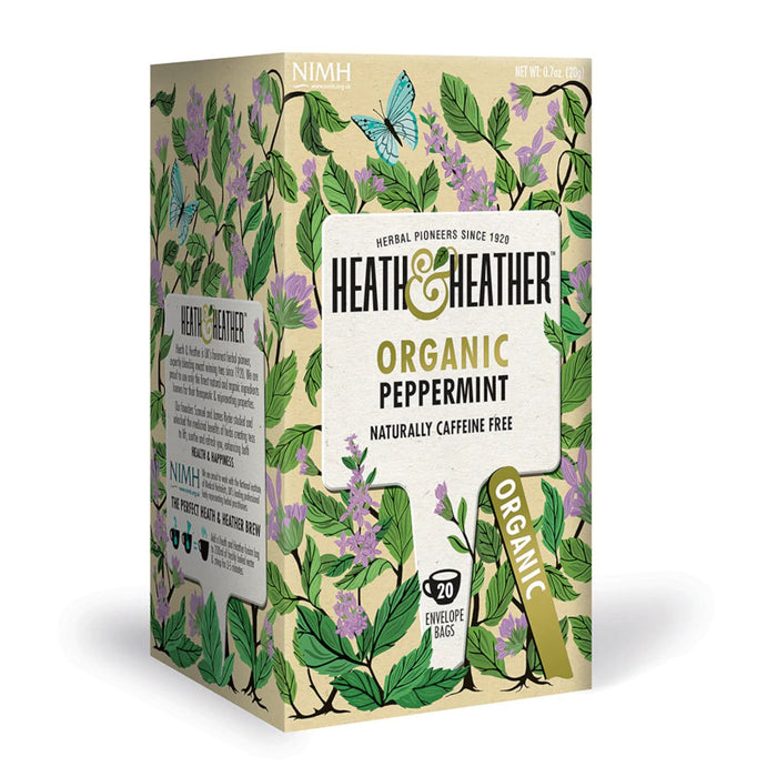 Heath & Heather Organic Peppermint Tea 20 Bags (Box of 12)