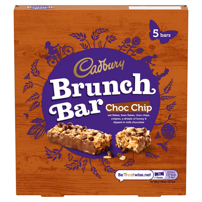 Cadbury Brunch Bar Milk Chocolate Chip 5 Pack 160g (Box of 8)