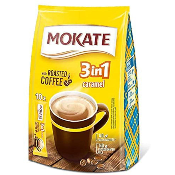 Mokate Coffee Bag Caramel Flavour 3 In 1 Sachet 10 Pack (Box of 10)