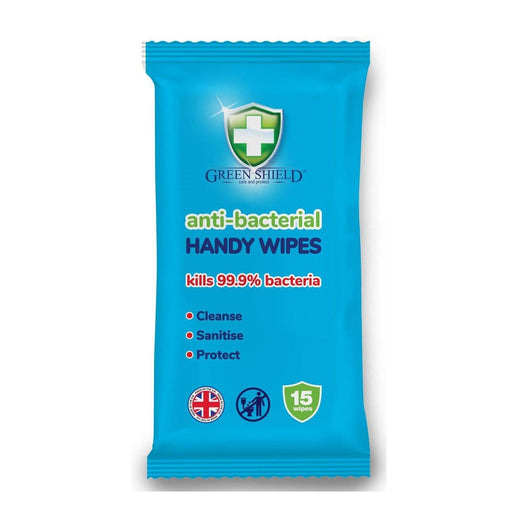 Green Shield Antibacterial Handy Wipes - Pack of 15 - myShop.co.uk